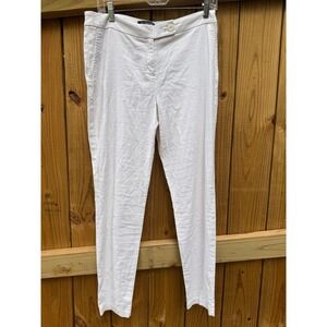 La Mode Collection White Linen Blend Pants Size 30 Straight Leg Casual